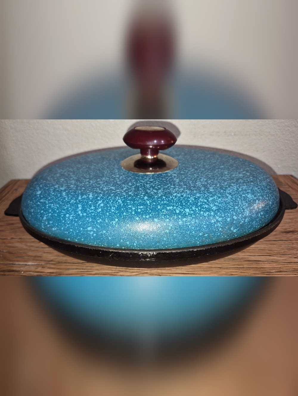 Vintage Table Pan , Turqoise